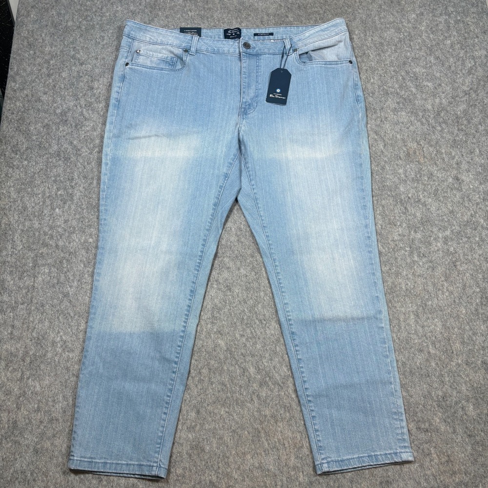 Ben Sherman Jeans Size 42W x 30L Stretch Slim Fit Blue Light Wash Denim Pants